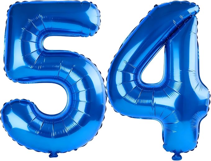 40 Inch Number 54 Balloons for 54th Birthday Party Decorations, 0-100 Dark Blue by FOBELEC
