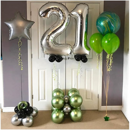 40 Inch Silver 21 Number Balloons Giant Jumbo Huge 12 or 21 Foil Mylar Helium - Image 7