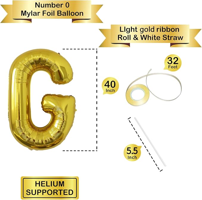 Letter Balloons Gold Party Balloon - Image 3