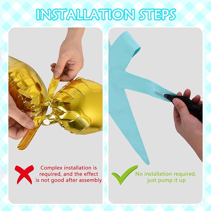 TONIFUL 8 Pcs Blue and Green Explosion Star Foil Balloon Party Decoration | 22 - Image 3