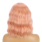 BERON 14 Inches Light Orange Wig Short Curly Wig Women Synthetic Orange Wigs with Bangs Hairnet Included