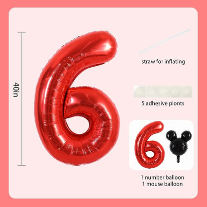 40 Inch Red Foil Number 6 Balloon - Image 2