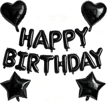 Black Birthday Decorations by WEIKA