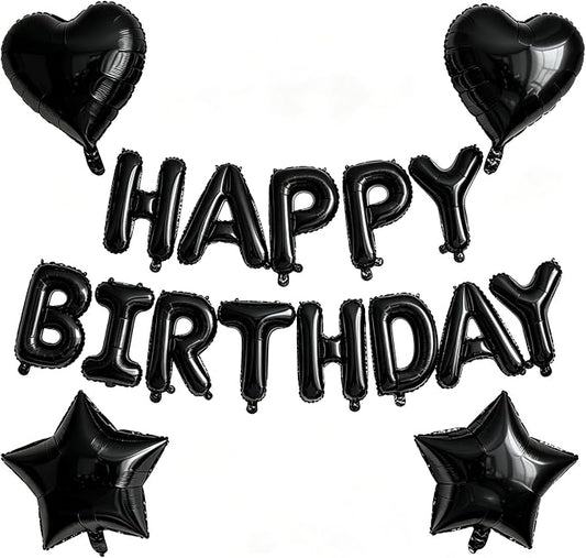 Black Birthday Decorations by WEIKA