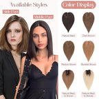 Hairro 100% Human Hair Topper No Bangs, Real Clip in Hair Hairpieces for Women, 3.94x4.72" Silk Base for Thinning Receding High Hairline, 10 Inch Mocha Brown Side Part