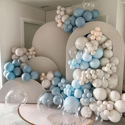 Dusty Blue Balloons, Dusty Blue and Gold Balloons, Baby Shower Balloon Fog - Image 6