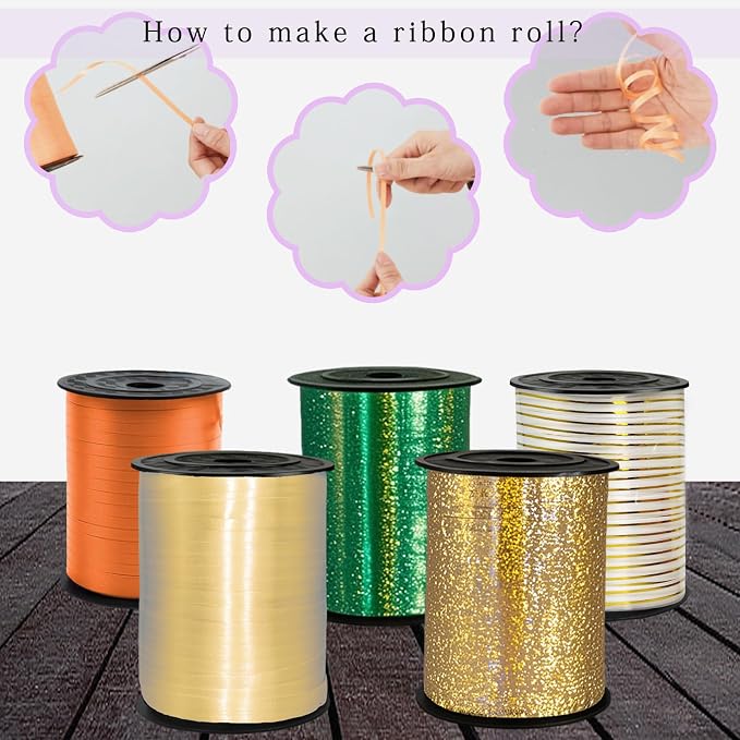 Orange Curling Ribbon, 500 Yard Orange Ribbon, 1/5" Curly Ribbons, Balloon - Image 7