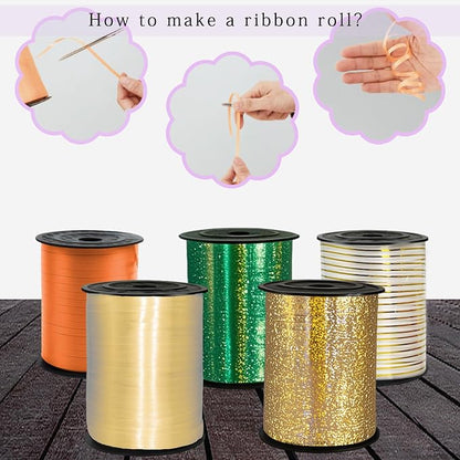 Orange Curling Ribbon, 500 Yard Orange Ribbon, 1/5" Curly Ribbons, Balloon - Image 7