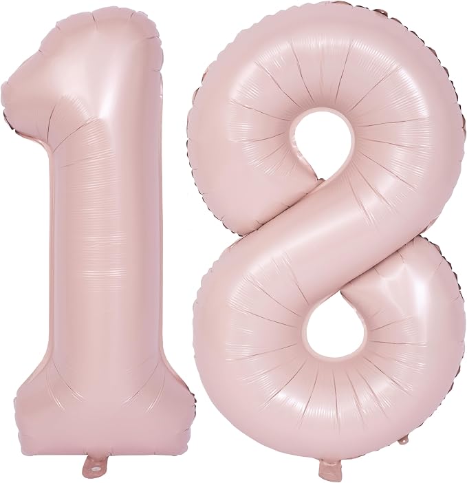 40 In Matte Pink Number Balloons Helium Foil Mylar Balloon Party Digital 18 | by Exquisitehighqualitypartydecorationstomeetyoureveryneed%EF%BC%81