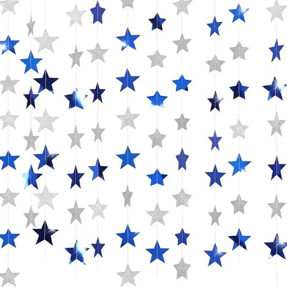 Spakon 65 Feet Glitter Star Shaped Paper Garland Banner Hanging Decoration Star by Aranorun