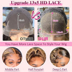 CYNOSURE 18 Inch Highlight Ombre Deep Curly Lace Front Wigs Human Hair 13x5 HD Transparent Lace Frontal Wig Honey Blonde Jerry Curly Wig Human Hair Pre Plucked 180 Density for Women