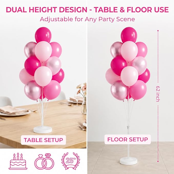 Metallic Pink Balloon Column Stand Kit - Image 4