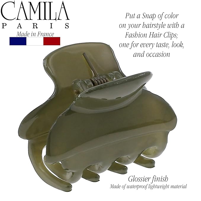 Camila Paris CP3556 French Hair Clip for Women, Small, Green 1.5 Inch Girls Hair Claw Clips Jaw Fashion Durable Styling Hair Accessories for Women, Strong Hold No Slip Grip, Made in France