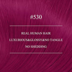 YoungSee Nano Ring Hair Extensions Human Hair Magenta Nano Bead Human Hair Extensions Burgundy Nano-Rings Hair Extension Red Nano-Tip Hair Extension for Women 25s 25g 14in