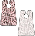 Stretchable Beard Cape, Non-Stick Hair Catcher for Trimming, Waterproof Grooming Apron, Cheetah Leopard Print Floral Pink