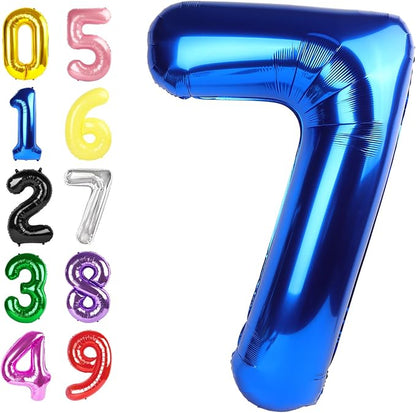 Blue Birthday Balloons for Men 6 Number Balloons 40 Inch | Mix & Match Numbers by Argthjy