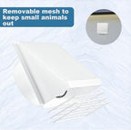 Hon&Guan Dryer Vent Cover Outside with Removable Mesh, Wall Mount Extractor Vent with Rubber Cushioned Non-Return Flap, Metal Outside Dryer Vent Cover for House (White, 4 Inch)