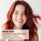 Wine Red Hair Dye Shampoo 3 in 1 for Men Women, Natural Burgundy Hair Dye for All Hair Types, Instant Hair Colors in Minutes, Shampoo Para Canas 16.9 Fl Oz (Wine Red)