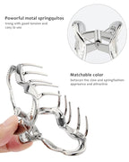 HAIMEIKANG 4 PCs Metal Hair Claw Clips for Women - Irregular Large Hair Clips for Thick Hair Thin Hair Non-Slip Hair Styling Accessories for Women Girls(Silver #3)