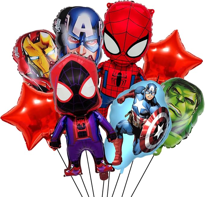 8Pcs Super Theme Hero Foil Balloons, Cute Birthday Party Supplies & Theme Party by Unknown