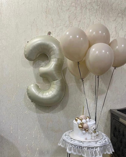 Cream Number 3 Balloon 40 Inch - Image 8