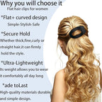 Flat Hair Clips for Women,4Pcs Matte Flat Claw Clips, Strong Styling Large Hair Clips for Thick Hair and Fine Hair, Strong Hold No Slip Grip Hair Claw Clips,French Duckbill Hair Clip