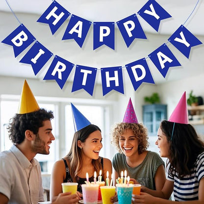 Happy Birthday Banner Sign, Birthday Garland Wall Door Hanging Banners Flag - Image 5