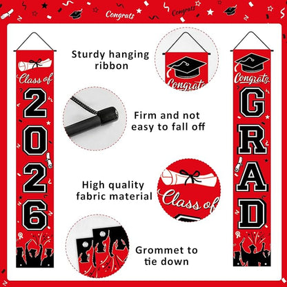 Graduation Decorations 2026 Porch Banner, Congrats Grad Class of 2026 Banner - Image 2