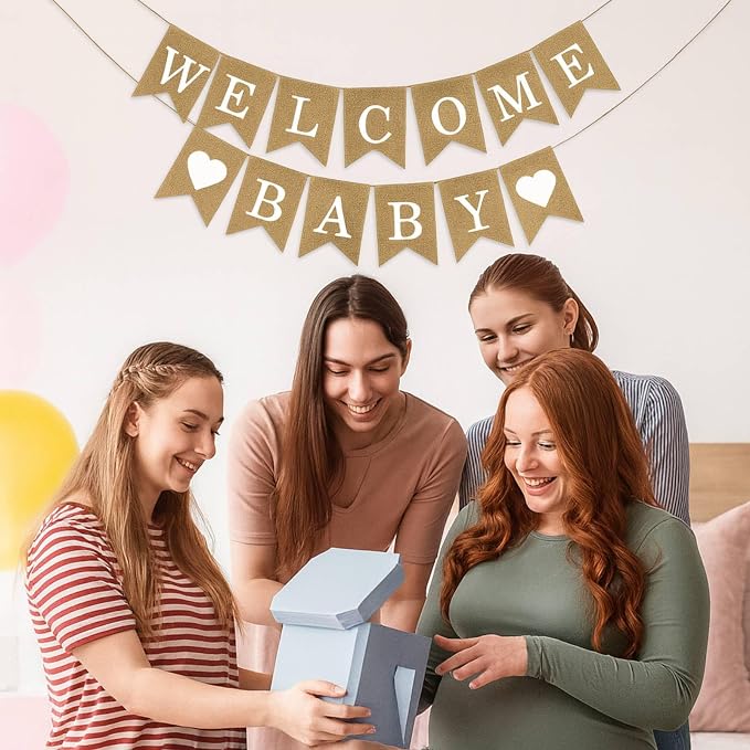 Anwyll Burlap Welcome Baby Banner - Image 6