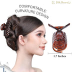RC ROCHE 6 Pcs Double Claw Hair Clip Tooth Claw Clip Grip Tooth Jaw Clamps Thin Fine Hair Strong Hold No Slip Undo Clutchers for Women, Medium Brown