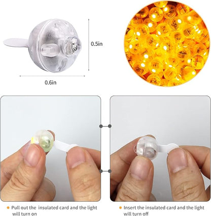 100pcs LED Orange Balloon Light Mini Tiny Led Lights, Small Round Led Ball Lamp - Image 3