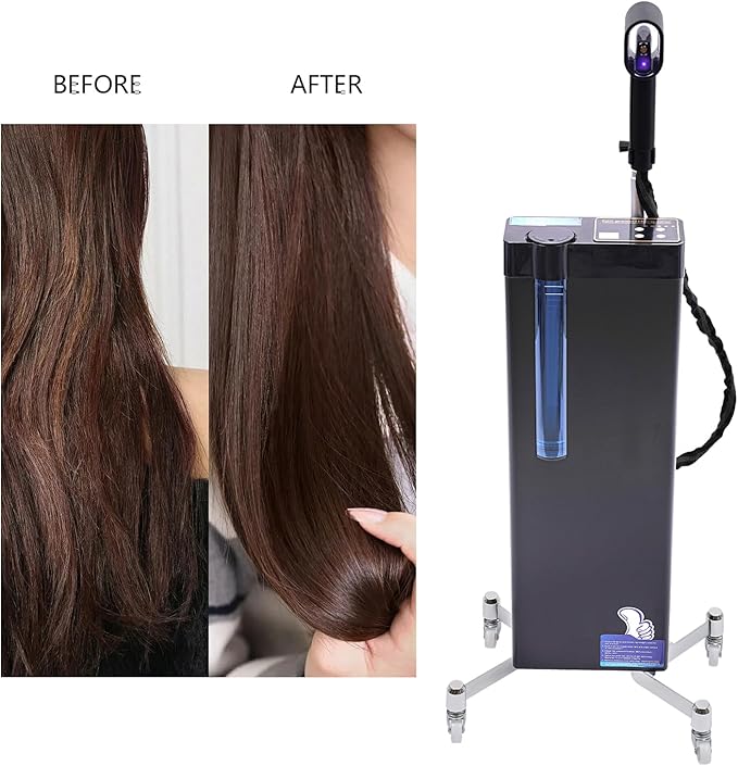 3-In-1 Nano Hair Steamer for Deep Conditioning Nanoscale Spray Negative Ions Blue Light & Intelligent Heating for Hair Scalp Care, 5 Gears, Height Adjustable, 360° Telescopic Bracket, Removable Nozzle