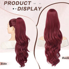 Ponytail Extension, Drawstring Ponytail Extension for Women 26 Inch Long Wavy Pony Tails Hair Extensions Synthetic Clip in Ponytail Hairpiece for Women(Bug)