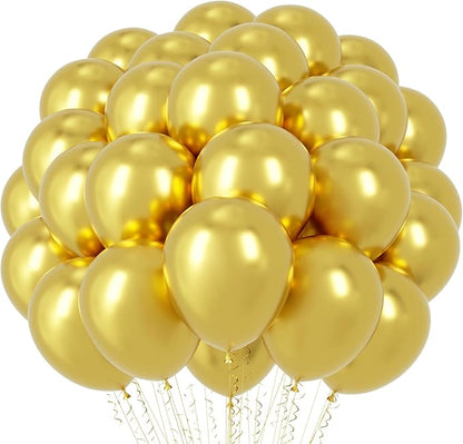 Voircoloria 66pcs Metallic Gold Latex Party Balloons, 12inch | by Voircoloria