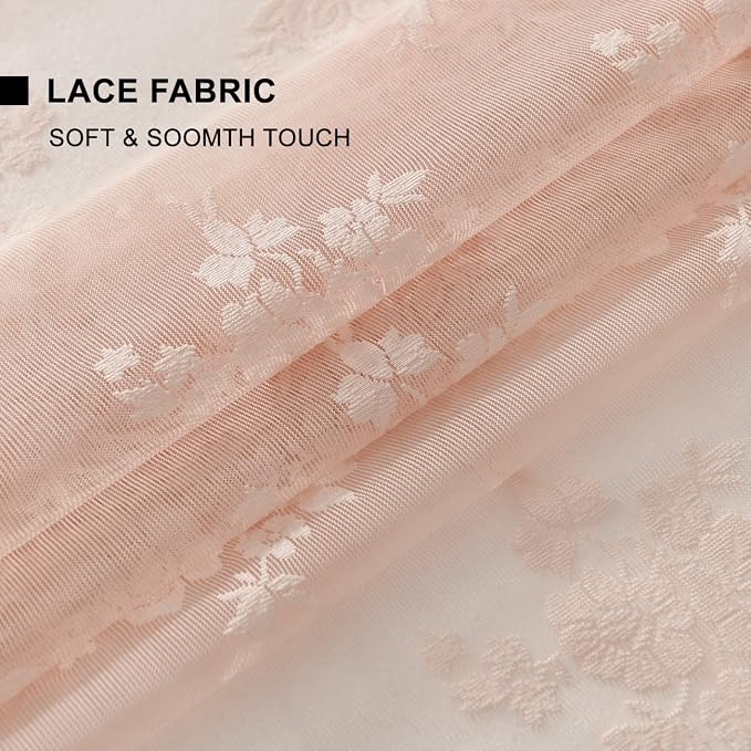 Kotile Blush Pink Sheer Curtains - Image 7