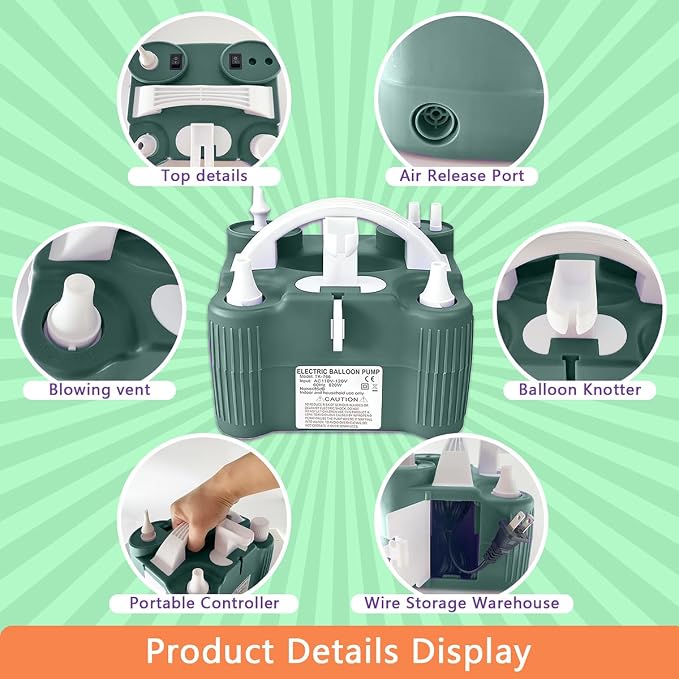 4-in-1 Electric Balloon Pump, Portable Electric Air Balloon Blower Machine - Image 6