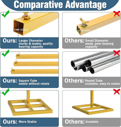 10x10FT Backdrop Stand Heavy Duty Pipe and Drape Kit Adjustable | Gold Metal - Image 5