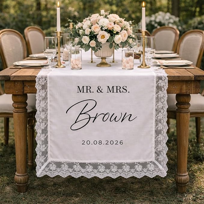 Custom Linen Wedding Table Runner by DUNACO
