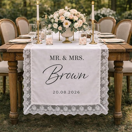 Custom Linen Wedding Table Runner by DUNACO
