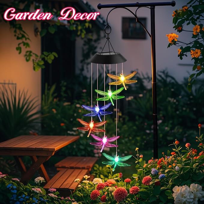 Winzwon Gifts for Mom Grandma Wife Solar Lights Outdoor Wind Chimes | WindChime - Image 5