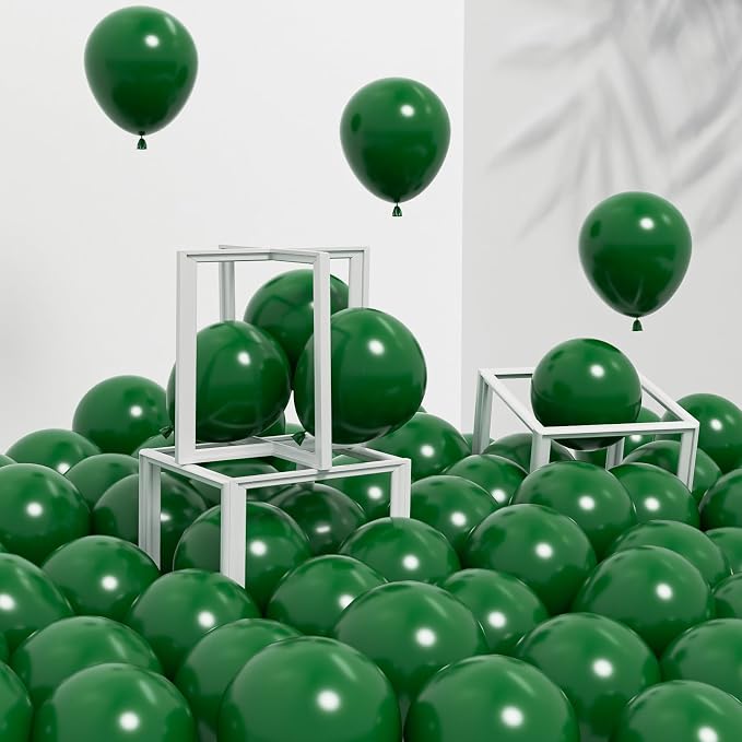 Awenztech 120pcs 5 inch Dark Green Latex Balloons | Tropical, Birthday Party by Awenztech