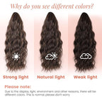 Ponytail Extension, 18 Inch Claw Clip Ponytail Extensions Wavy Ponytail Hair Extension for Women Fluffy Natural Synthetic Jaw Clip on Pony Tails Hairpiece for Daily Use (Dark Brown)