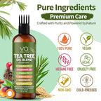 VITAL AFFAIR Tea Tree Oil For Hair With Jojoba, Castor, Batana Oil - Tea Tree Hair And Scalp Treatment - Hair Oil For Dandruff - Helps Strengthen, Volumize & Promotes Hair Growth - 6 Fl Oz