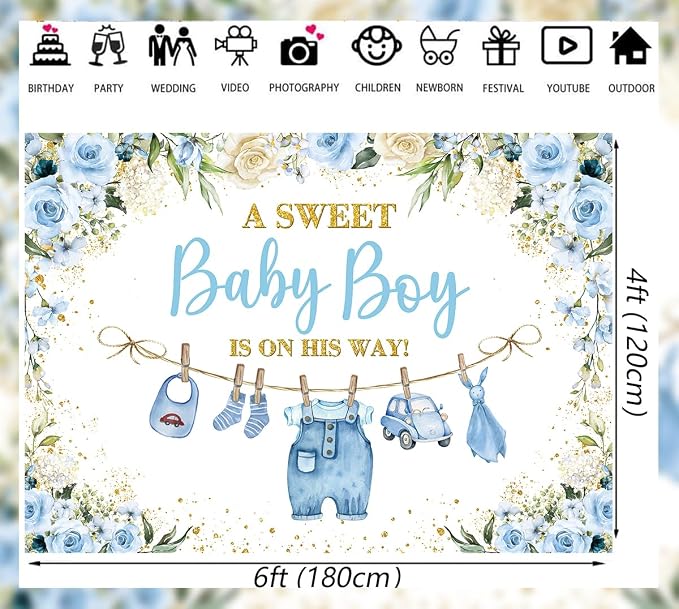 Cute Clothes Baby Shower Backdrop - Image 7
