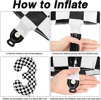 40 Inch Checkered Number 13 Balloon, self-sealing, air/helium compatible - Image 4