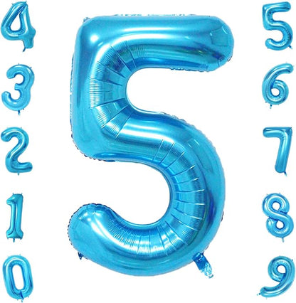 Blue 40 Inch Number 5 Balloon, Mylar Foil Balloon by Unknown