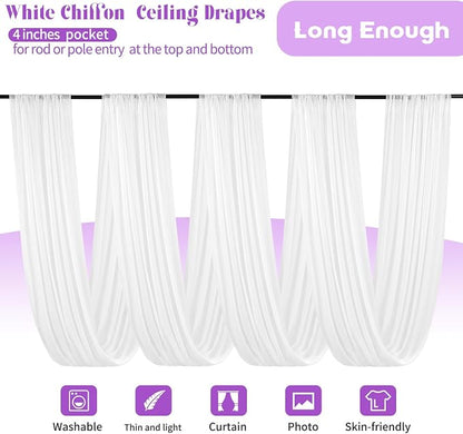 6 Panel White Wedding Drapes - Image 3