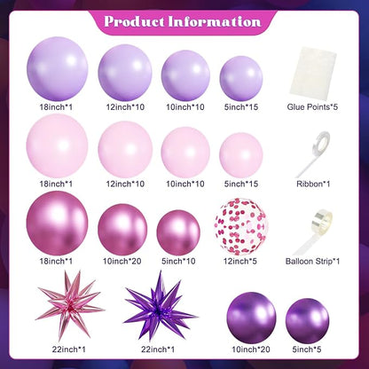 Pink and Purple Balloons Arch Kit - Image 6