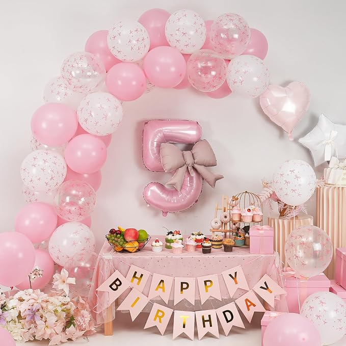 5th Pink Bow Birthday Decorations - Image 6
