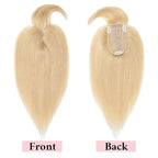 SEGO 100% Real Human Hair Toppers, with Air Bangs, Silk Base 150% Density, Clip in Topper, 2.7”x5.1”, HairPieces for Women, with Thinning/Hair Loss Cover Gray